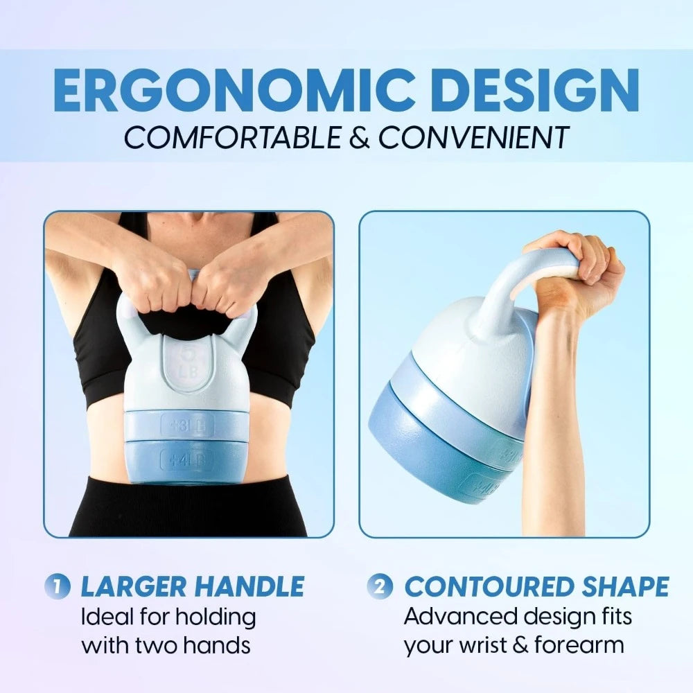 Adjustable Kettlebell Set (5–12 lb) – Compact Strength Trainer for Home - Athique