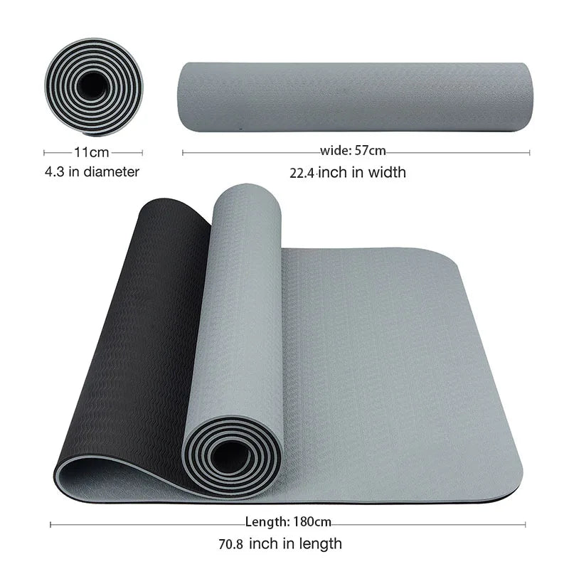 Non-Slip TPE Yoga Mat – Thick, Durable & Odor-Free (183×61cm) - Athique